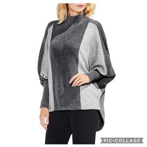 Vince Camuto Gray Dolman Sleeve Colorblock…